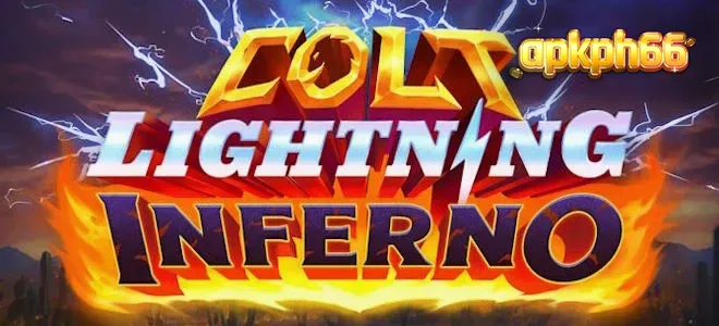 Tampilan visual slot Colt Lightning Inferno dengan elemen api dan petir